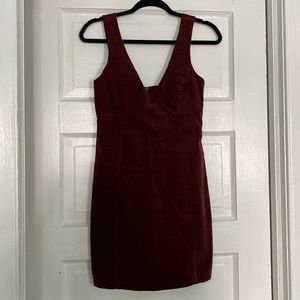 Maroon Velvet Sleeveless Forever 21 Mini Dress
